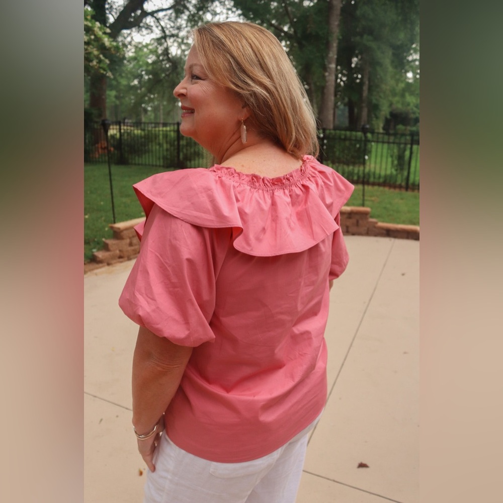 V-Neck Ruffle Top - Picture 4 of 4